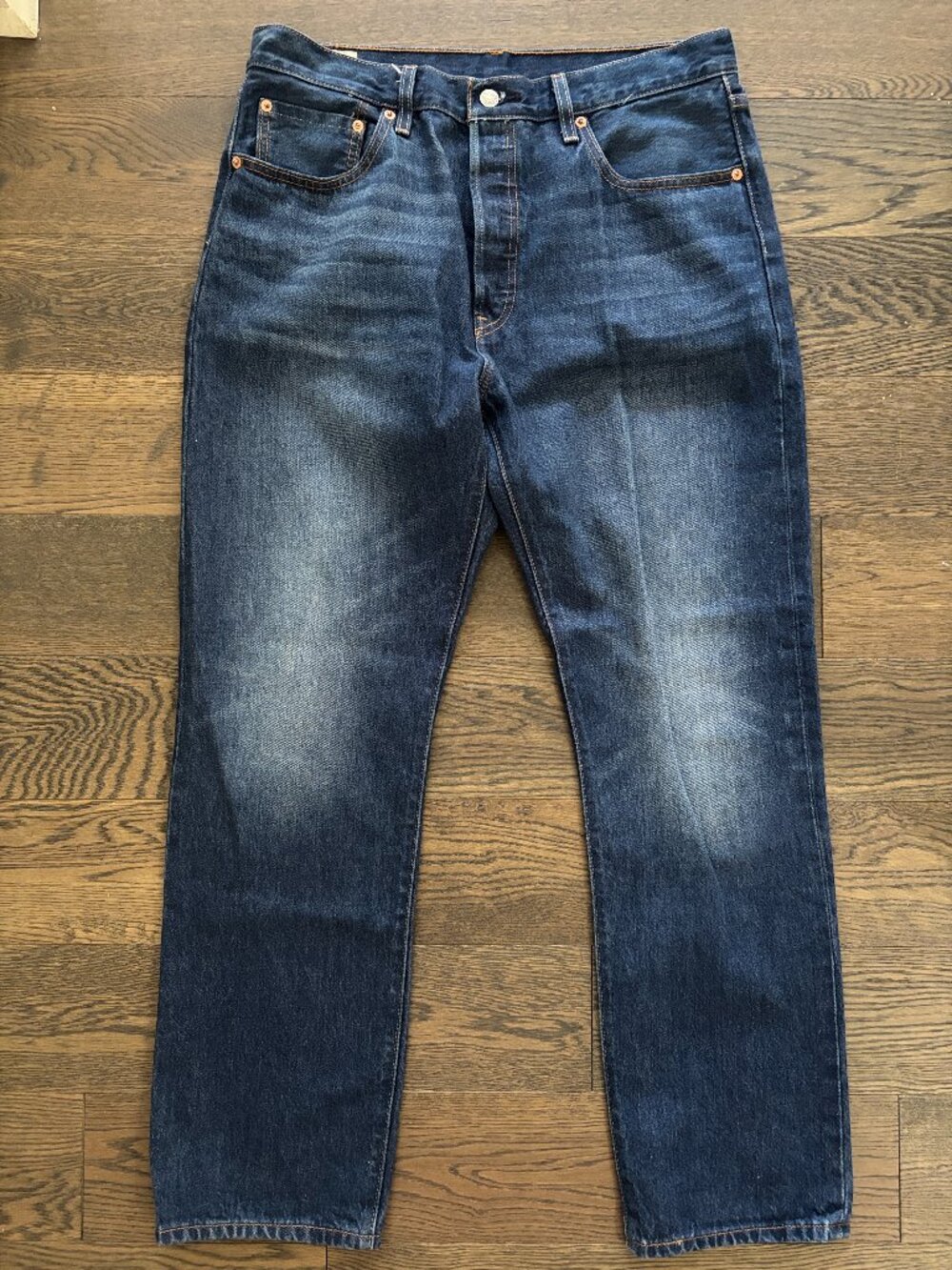 Levi's 501 Big E Selvedge Denim Dark Blue Washed Jeans Redline Tapered Size 32